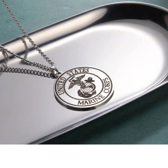 New stainless steel USMC Marine corps necklace 1 other style available - Picture 3 of 6